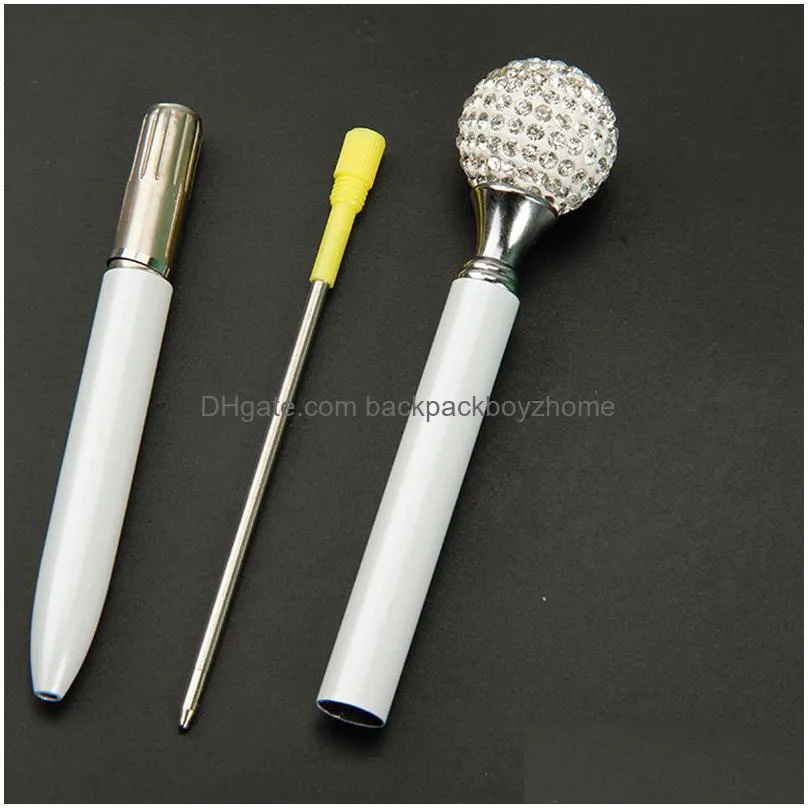 crystal element roller ballpoint pens big diamond ball pen gem wedding office supplies gift 10 colors