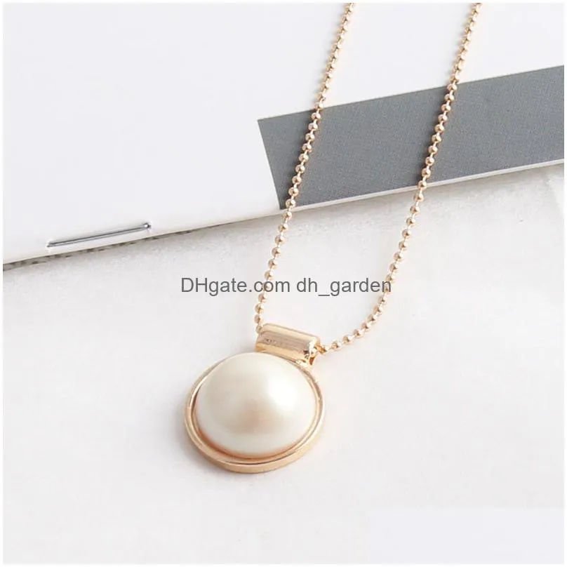 round rose quartz powder pink crystal copper package gold edge pendant bead chain necklace fashion women jewelry