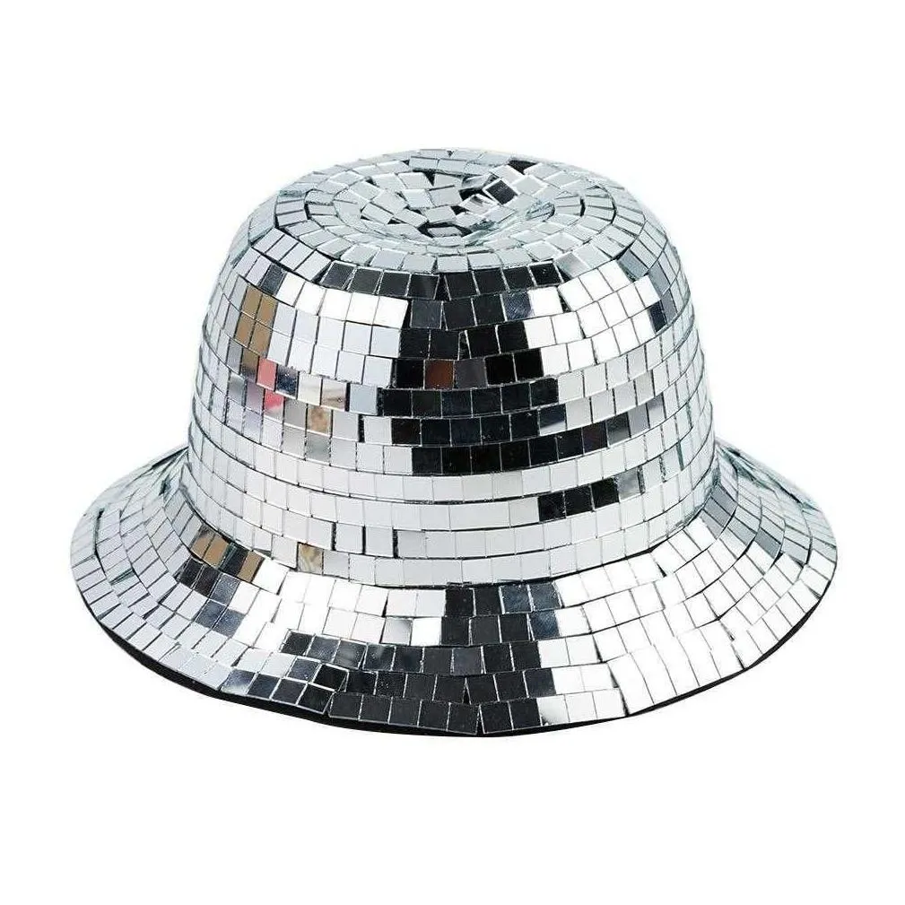 party hats glitter mirror disco bucket full sequin ball for dj club bar uni festival visor beach fisherman l221012
