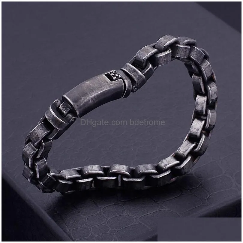 retro casting link chain bracelets 316l stainless steel bangle jewelry