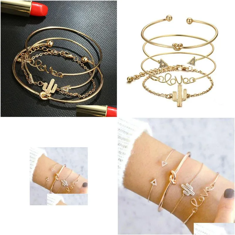 cactus bracelet triangle opening love diamond bracelet four sets of suit manufacturers