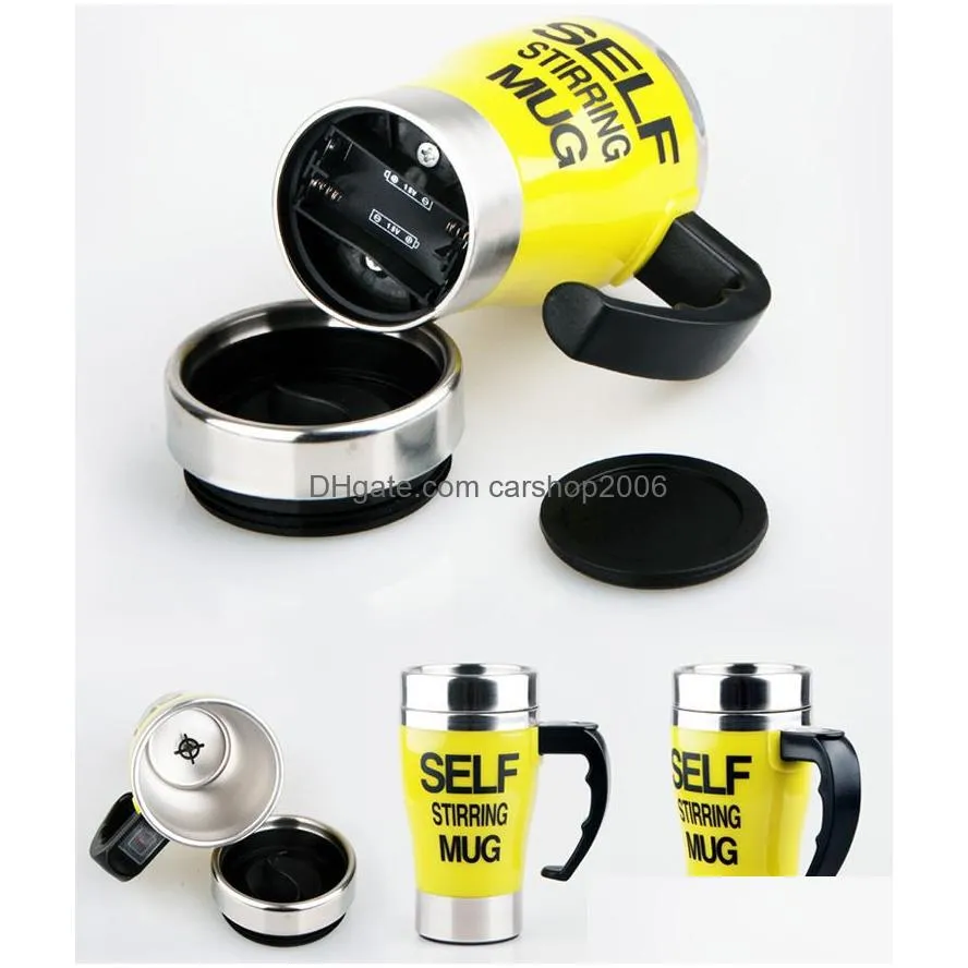 300ml automatic self stirring mug lazy electric coffee cup milk mixing mug smart stainless steel double layer mix cup drinkware vt0979