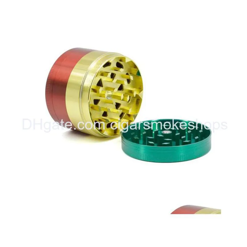 50mm grinder 4 layer zinc alloy colorful mixed herb grinders tobacco crusher grinders wholesales smoking accessories gr175