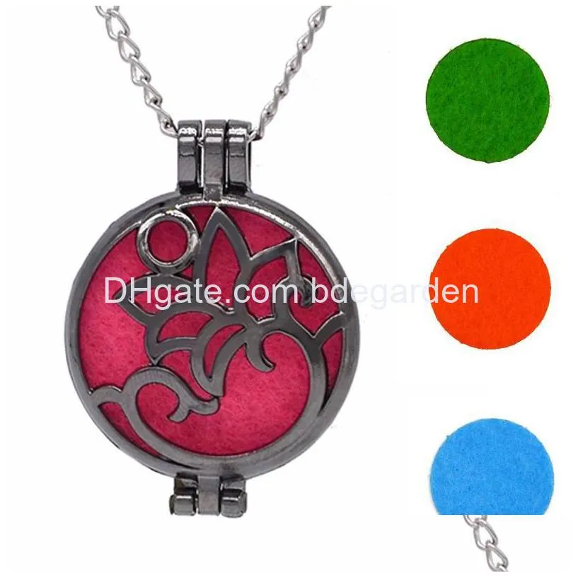  oil diffuser necklace aromatherapy locket necklaces antique bronze censer jewelry cage pendant necklaces