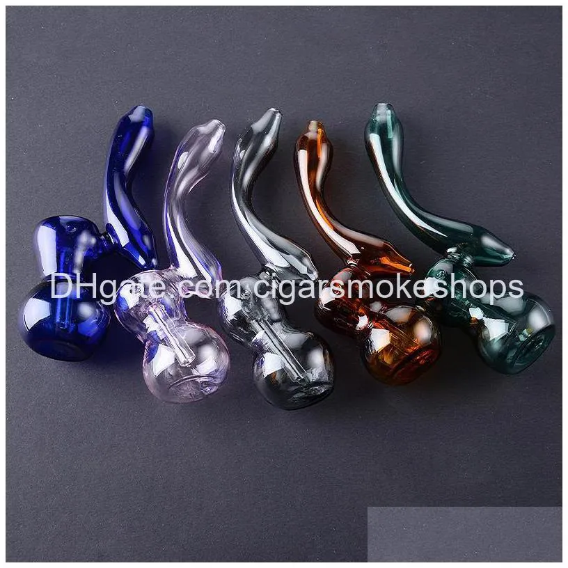 unique retro glass pipe hitter smoking hand pipe 6.3 inch oil dab burner pipes multiple colors smoking pipes