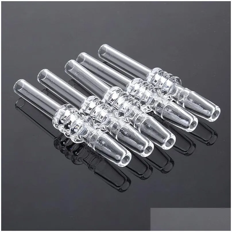 quartz tip quartz nail smoking accessories 10mm 14mm 18mm joint male for mini nectar collector kits straw tube tips gqb19