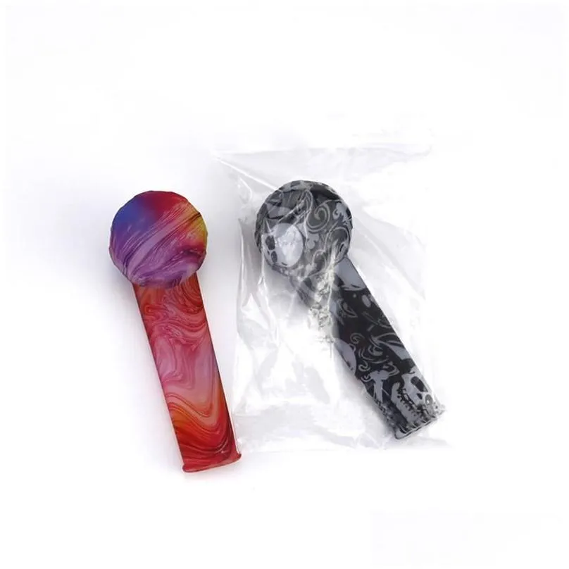 luminous patterned silicone hand pipe glow in the dark 3.5 environmentally fda silicones waters pipes vs glass smoking water bong