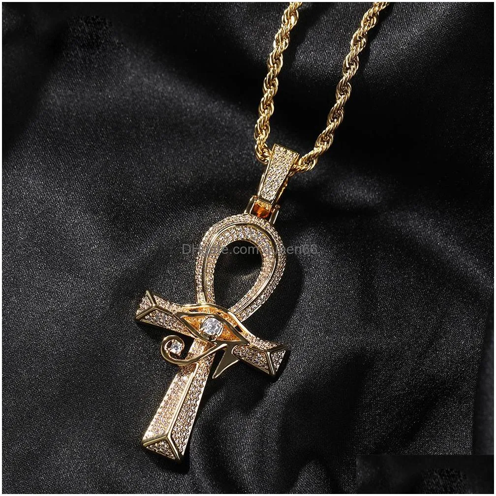 diamond cross pendant necklace platinum plated religious jewelry for men and women