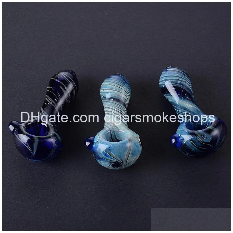 mini small heady style hand spoon pipes 30g glass dry herb smoking pipe pyrex oil burner accessories smoking tools