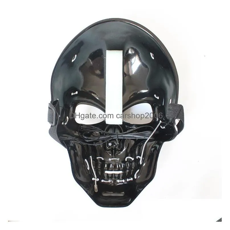 led light up horror mask halloween glow skull mask full face halloween super scary party masks festival cosplay costume supplies dbc