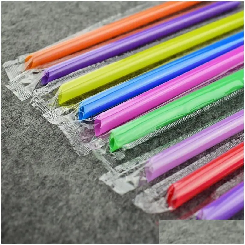 drinking straws 50pcs 19cm colorful disposable plastic thick wedding birthday party decor bar drink accessories