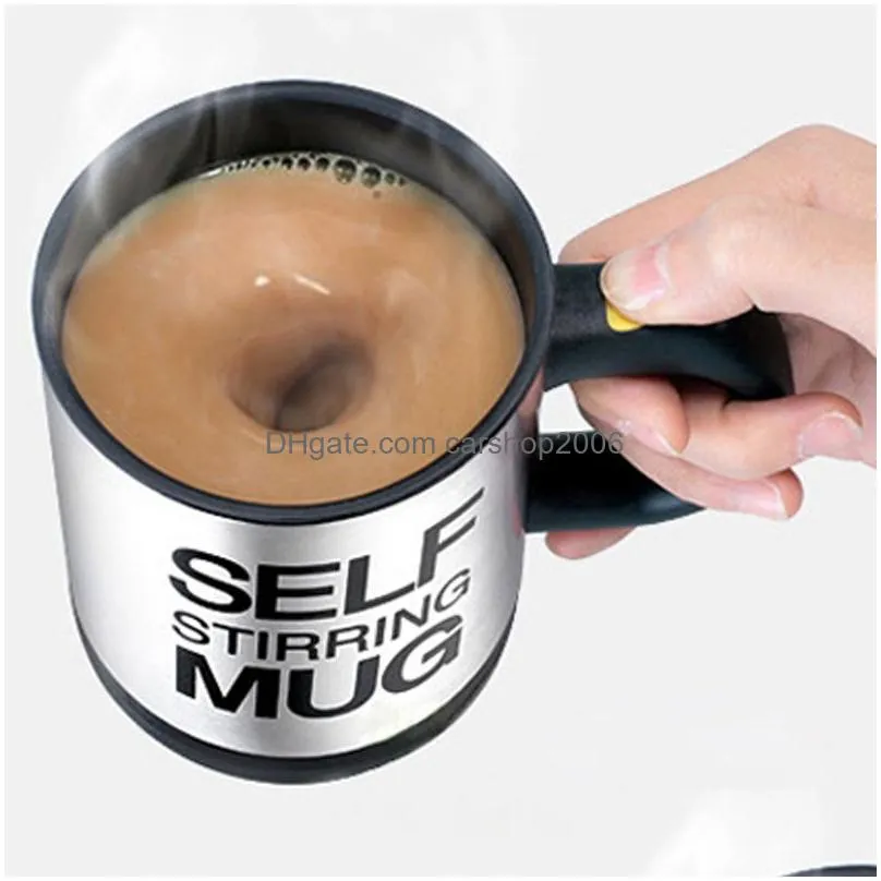 400ml mug automatic electric lazy self string mug cup coffee milk mixing mug smart stainless steel mix cup drinkware customized dbc