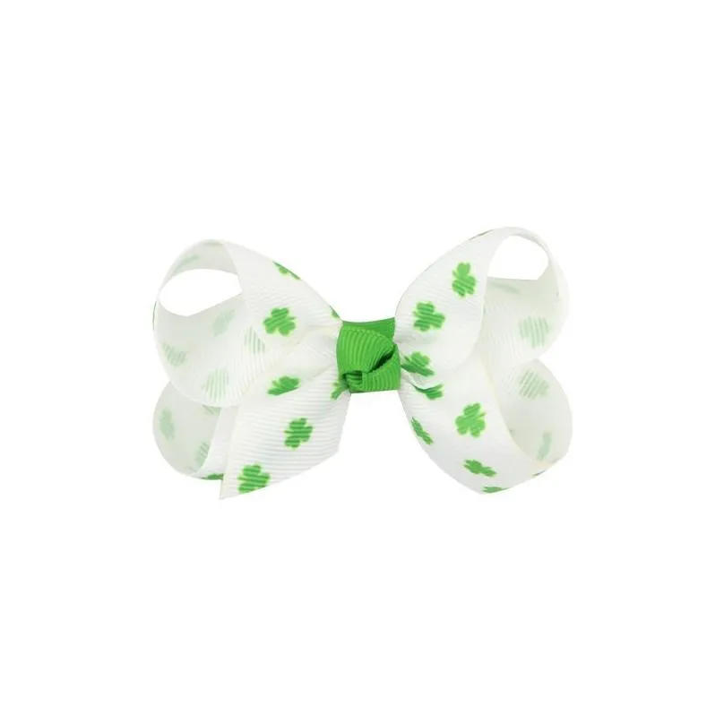 irish st. patricks day hair clips kids girls ireland shamrocks diamond hair claws kids thread clover bow barrettes baby accessories 06