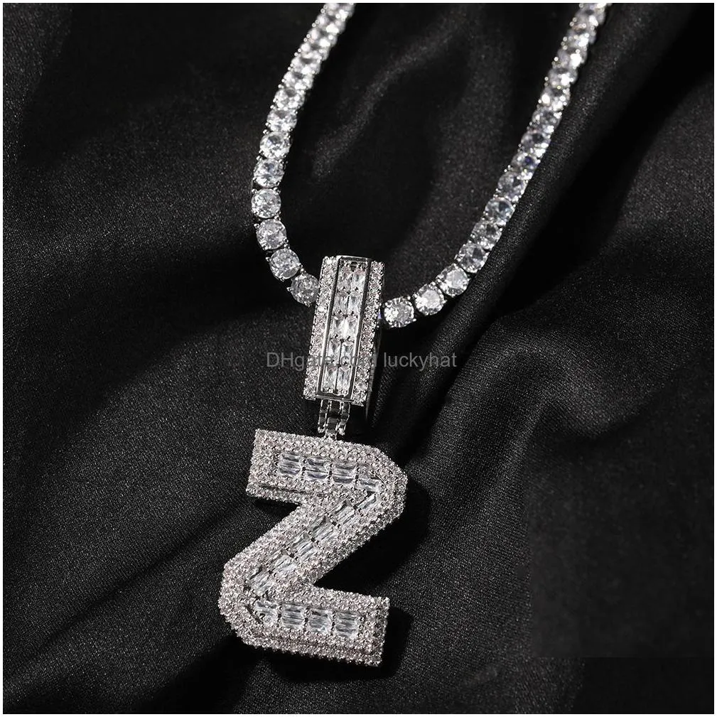 hip hop custom letter pendant necklace 18k gold plated bling with zircon accents