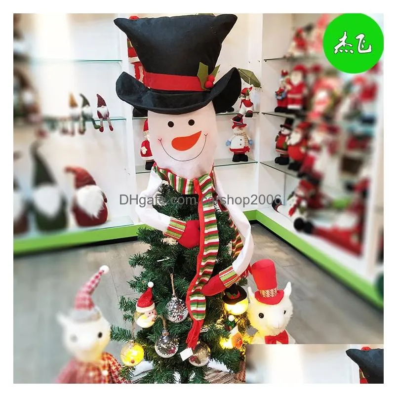  christmas tree toppers decoration santa claus snowman deer christmas tree top ornament red christmas home decoration dbc vt0911