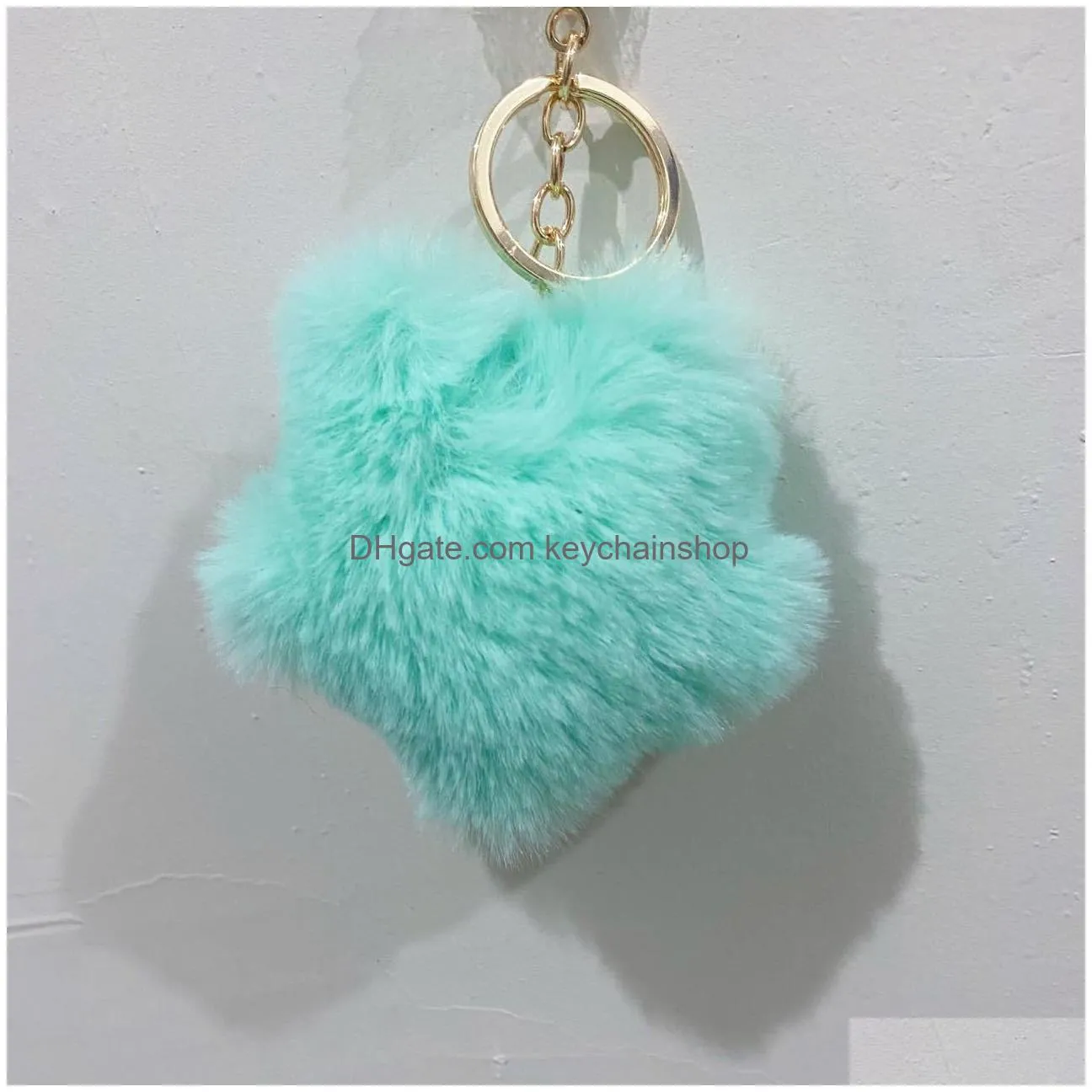 plush star keychain 7 colour decoration small hairball pendant key ring gift cute ornament car pendant