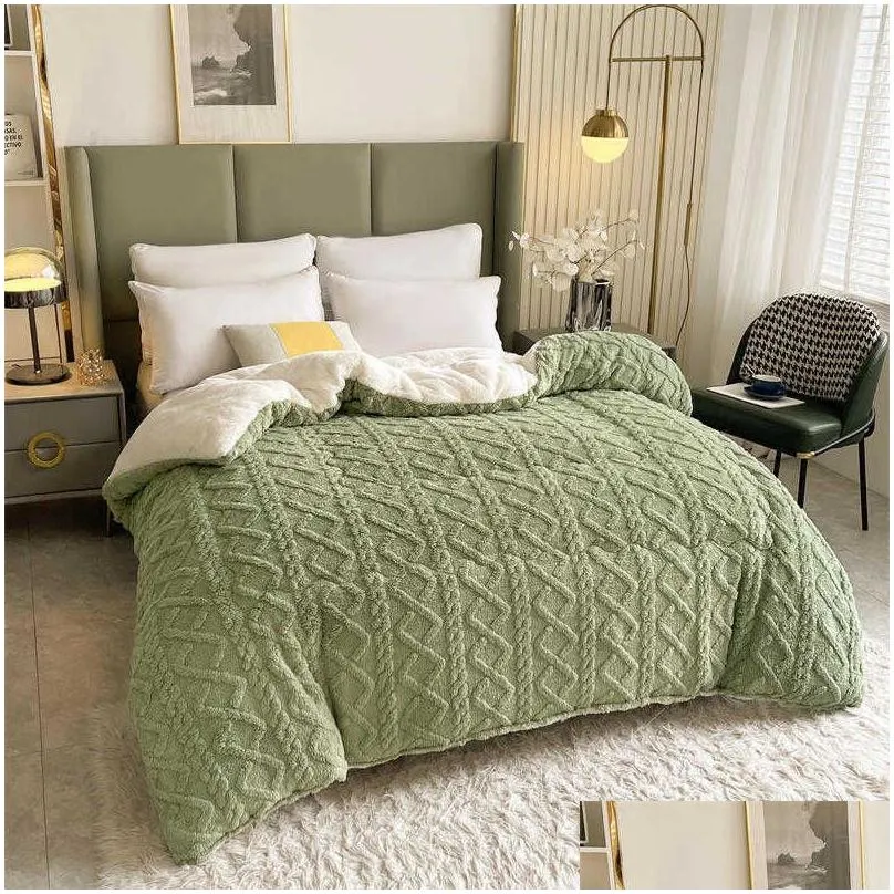 comforters sets super thick winter warm blanket for bed artificial lamb cashmere weighted blankets soft comfortable warmth quilt comforter