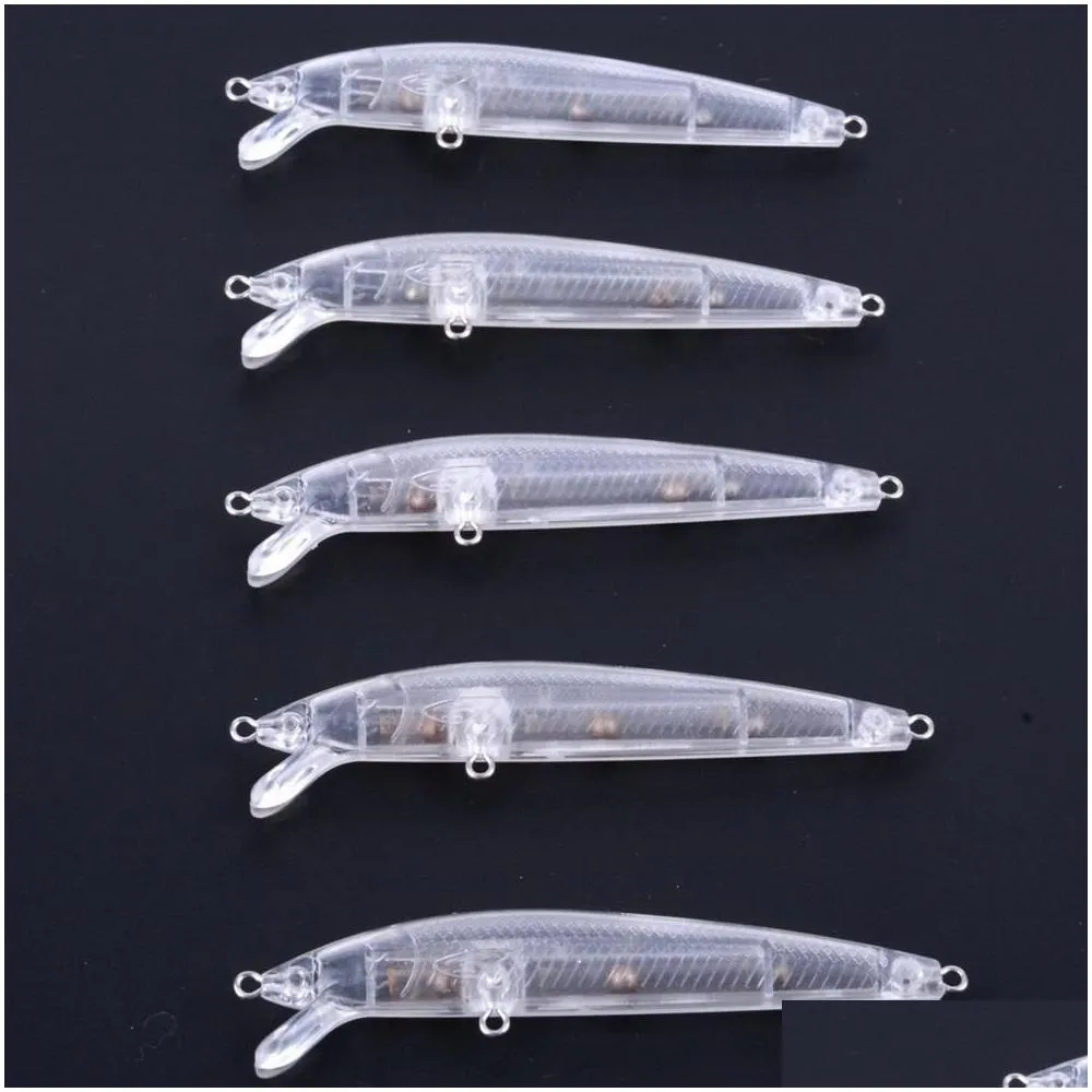 100pcs minnow blank hard unpainted fishing baits crankbait wobblers lures 9 8cm 6g225o