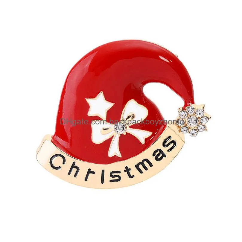 fashion christmas brooch as gift snowman christmas boots jingling bell santa claus brooches pins xmas gifts