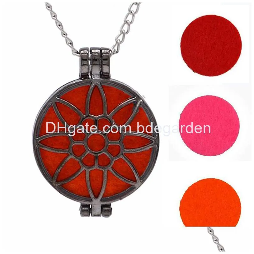  oil diffuser necklace aromatherapy locket necklaces antique bronze censer jewelry cage pendant necklaces