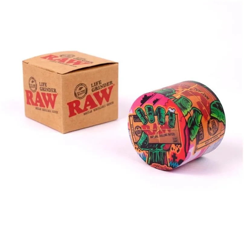 raw zinc alloy grinder 50mm tobacco grinders smoke accessroy herb 4 layers herbs crusher colorful grinders factory price