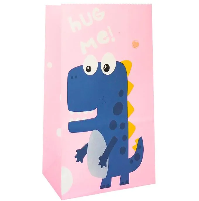 dinosaur food paper party bags candy gift celebrations baby shower birthday wedding 13x8x24cm