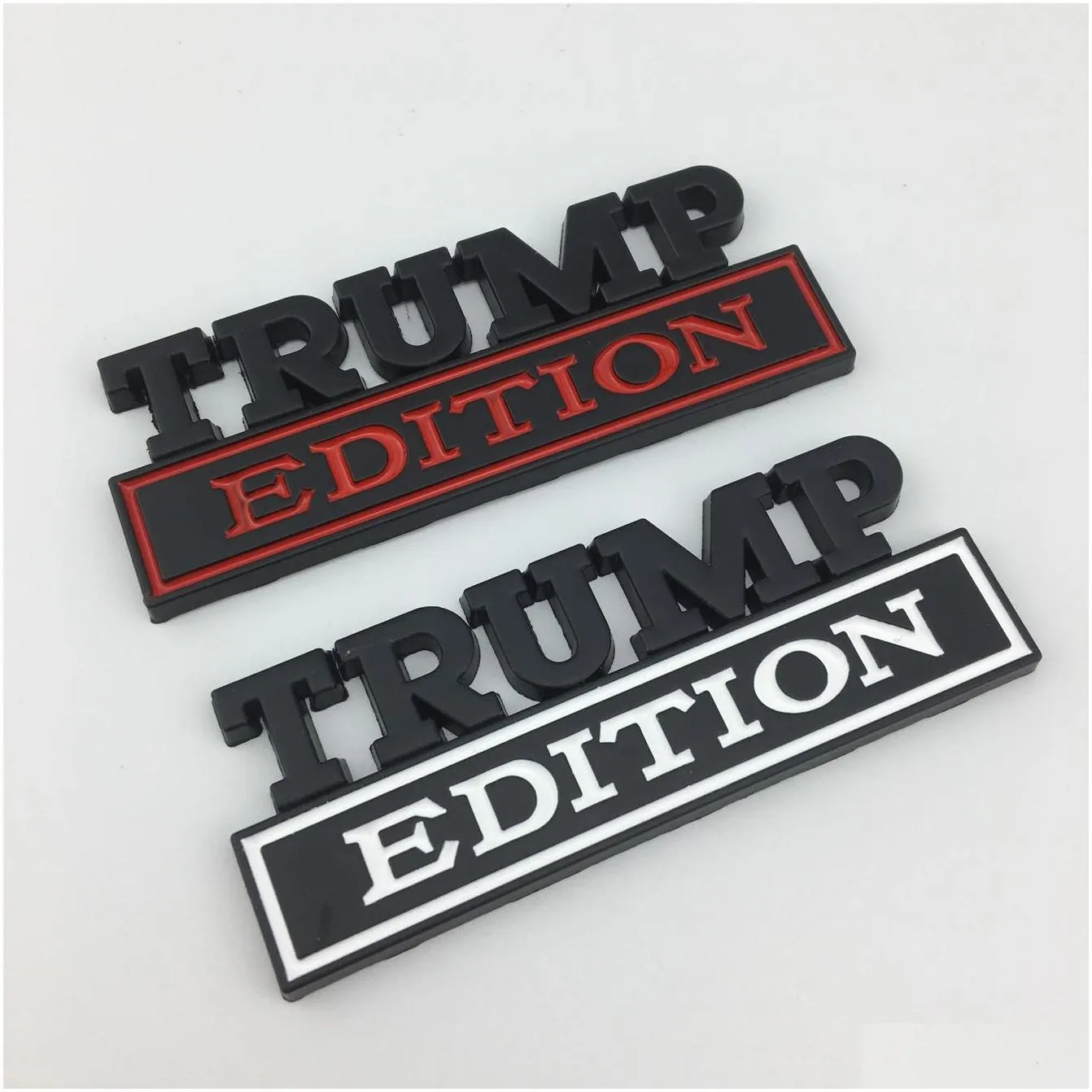 7.3x3cm trump car plastic sticker decoration us presidential election trump supporter body leaf board banner