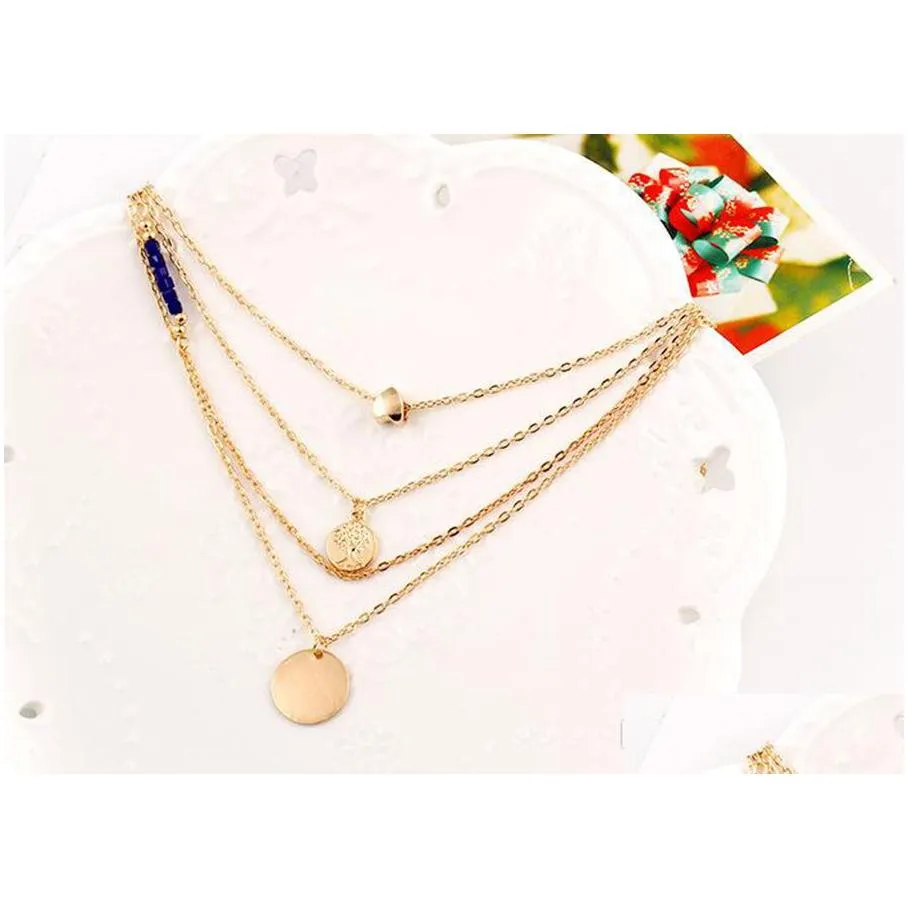 necklaces pendant gold layered long stone charms necklace collier plastron beautifully set statement necklace