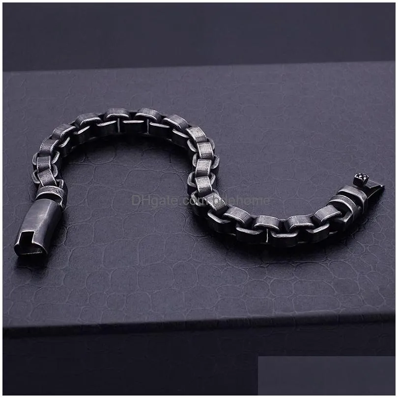 retro casting link chain bracelets 316l stainless steel bangle jewelry