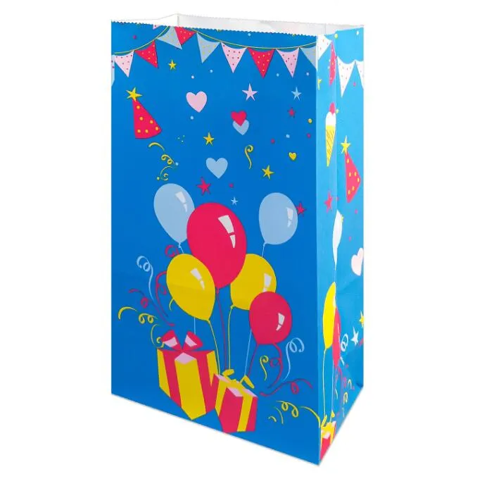 multicolor balloon festival candy party paper bags paper popcorn bags party bag pouch party supply wedding decorations 13x8x24cm