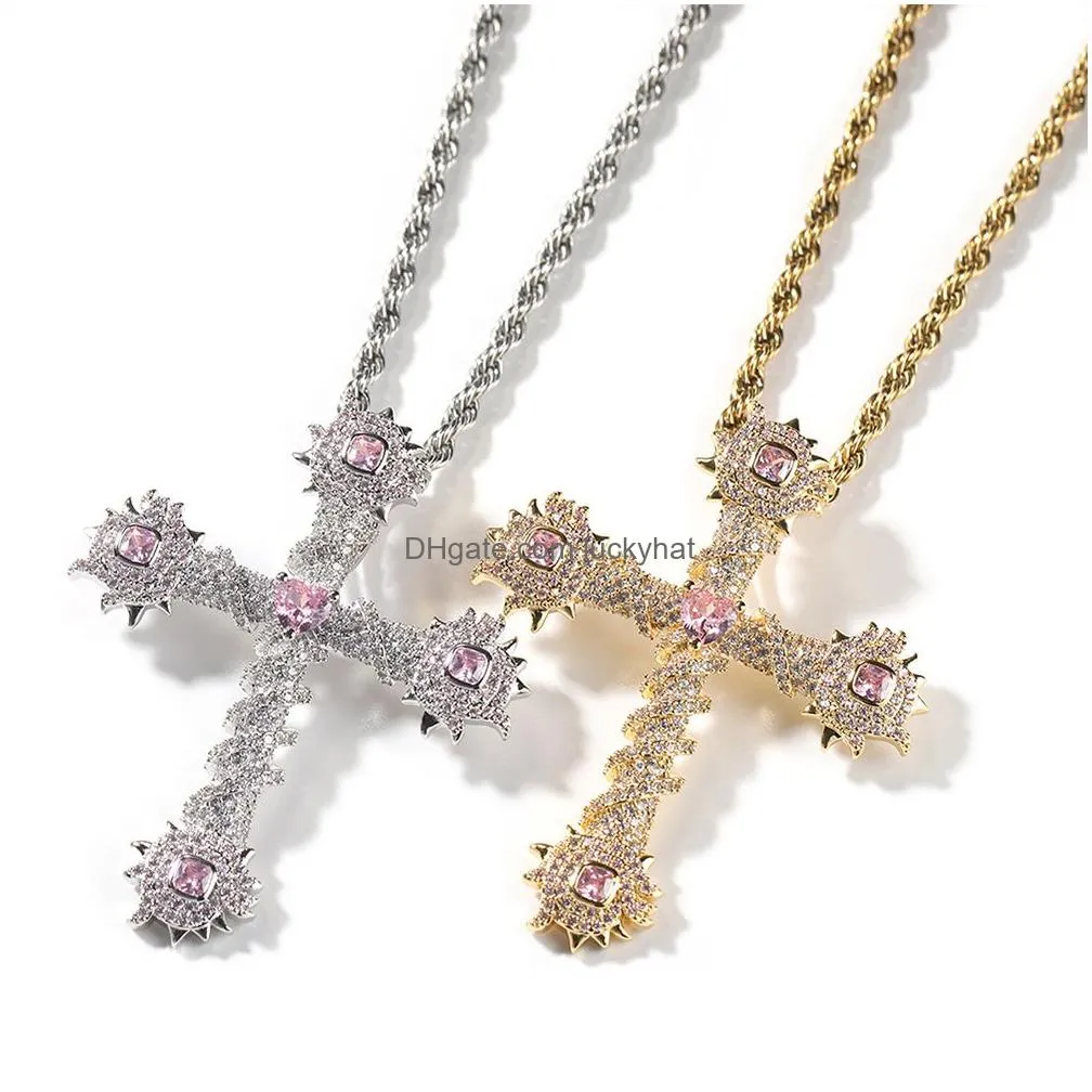 lover heart cross pendant necklace 18k real gold plated jewelry women men gift