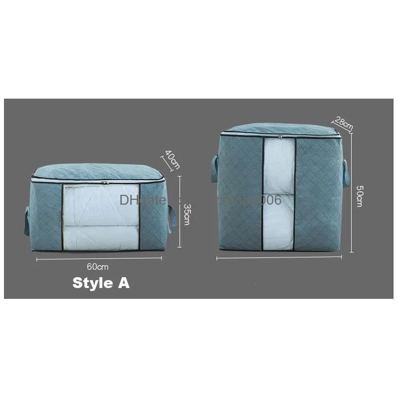 non woven quilt storage bag foldable clothing blanket pillow underbed bedding organizer bag home closet storage box case dbc vt0714