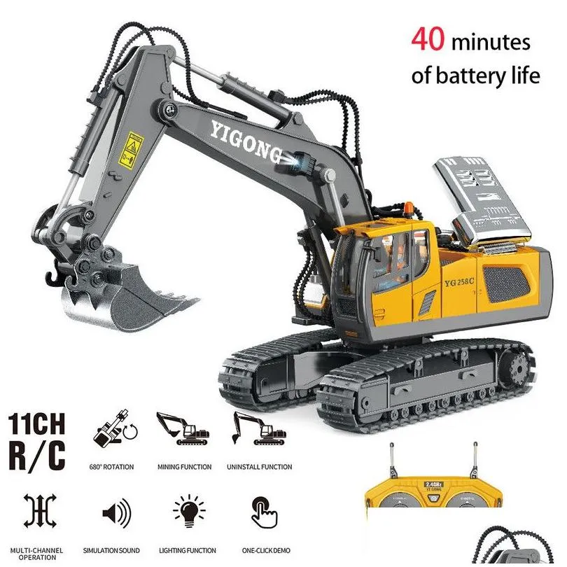 electricrc car 1 20 excavator 24g remote control engineering vehicle crawler multifunctional toys for boys kid dumper children gifts