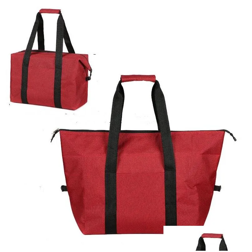 folding cooler bag large capacity ice pack outdoor portable aluminum foil freshkeeping picnic bag multifunctional shopping bag