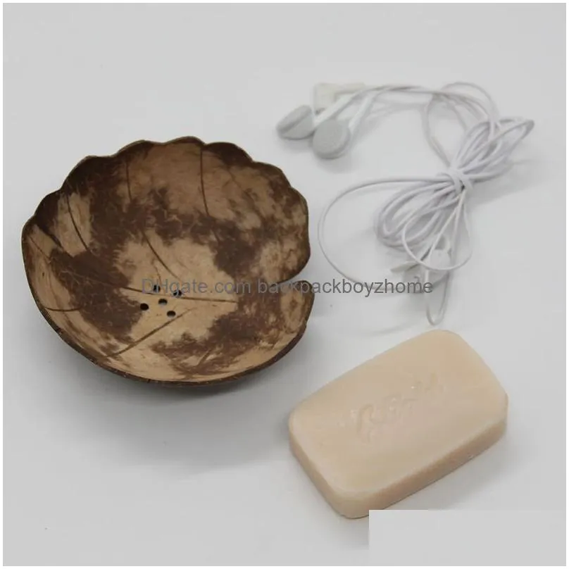 creative soap dishes retro wooden bathroom soaps coconut shape dishess holder diy crafts