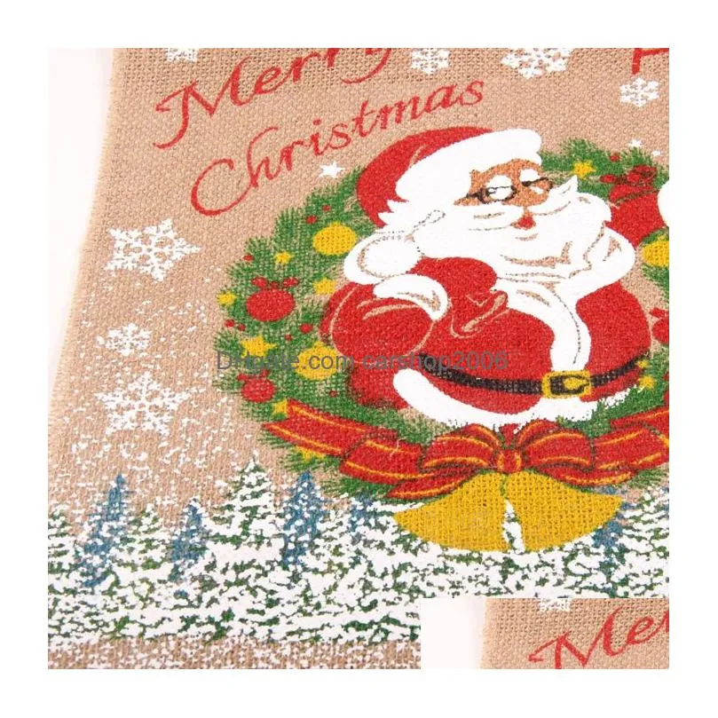 merry christmas garden flag santa claus print linen christmas hang flag happy year christmas flag banner garden decoration dbc