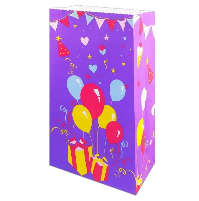 paper party bags candy gift celebrations baby shower birthday wedding 13x8x24cm balloon light blue orange pink purple yellow believe yoursel