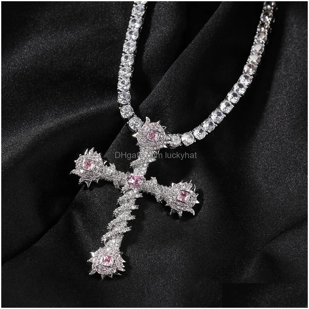 lover heart cross pendant necklace 18k real gold plated jewelry women men gift