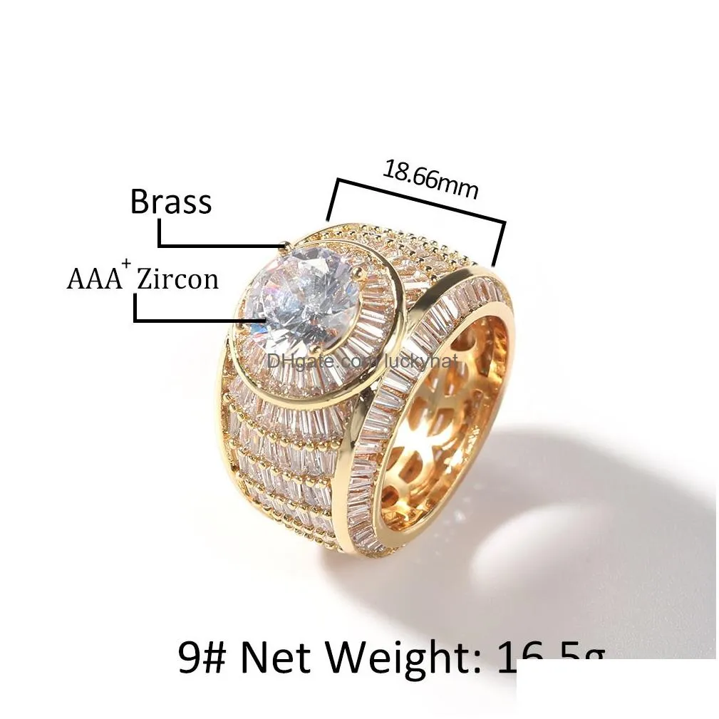 hip hop casting rings with side stones t crystal zircon men women finger wedding gift
