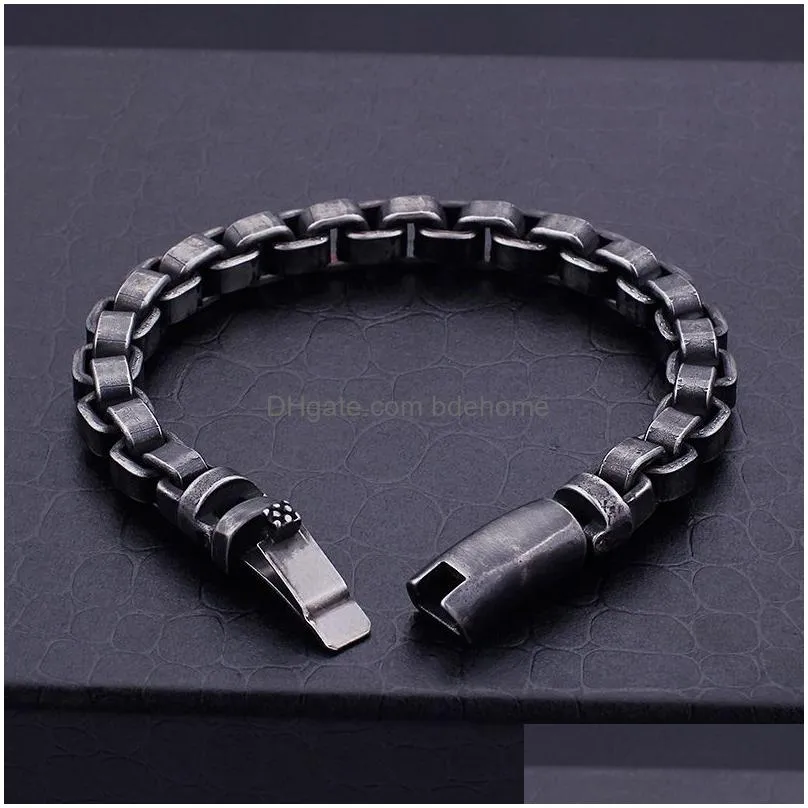 retro casting link chain bracelets 316l stainless steel bangle jewelry