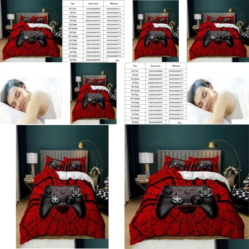 bedding sets duvet cover for boys controller quilt king/queen size cool gamepad set kids teen modern l221025