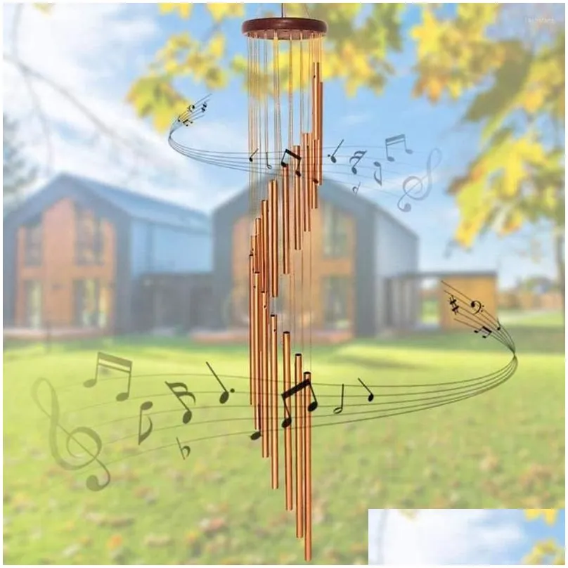 decorative figurines 12 tubes wind chimes pendant aluminum tube metal pipe bells decoration balcony outdoor yard garden home
