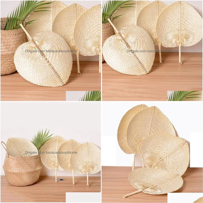hand woven straw bamboo fan party supplies baby environmental protection mosquito repellent fans for summer wedding gift 12x16inch