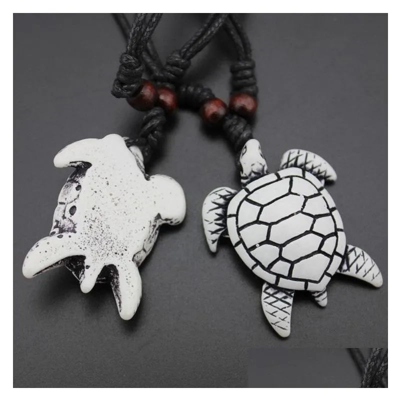 turtle necklace men womens imitation yak bone cute tortoise hawaii tribal surfer sea turtles charms pendants necklaces