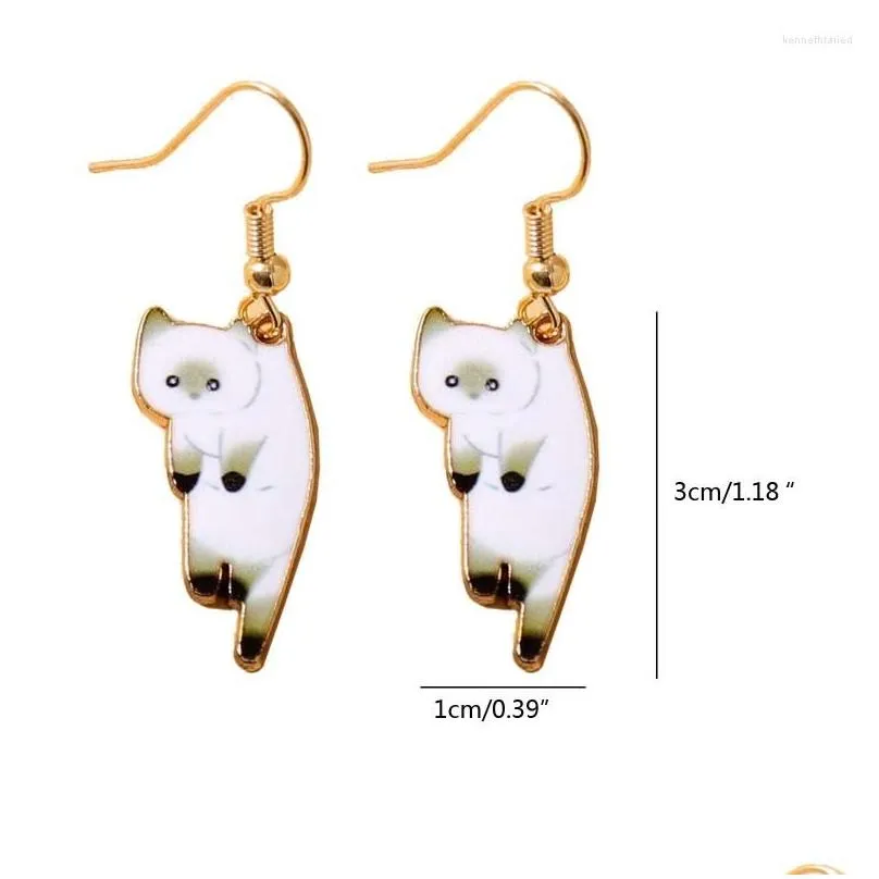 dangle earrings cat sterling silver cute animal jewelry gifts for lovers women teens birthday xmas dxaa