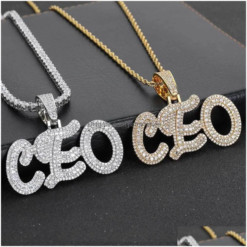 customized az name pendant necklace 18k gold plated bling jewelry for personalized gifts fashion