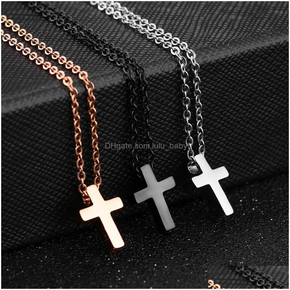 charm mini cross pendant necklace 18k gold plated classic necklace religious jewelry