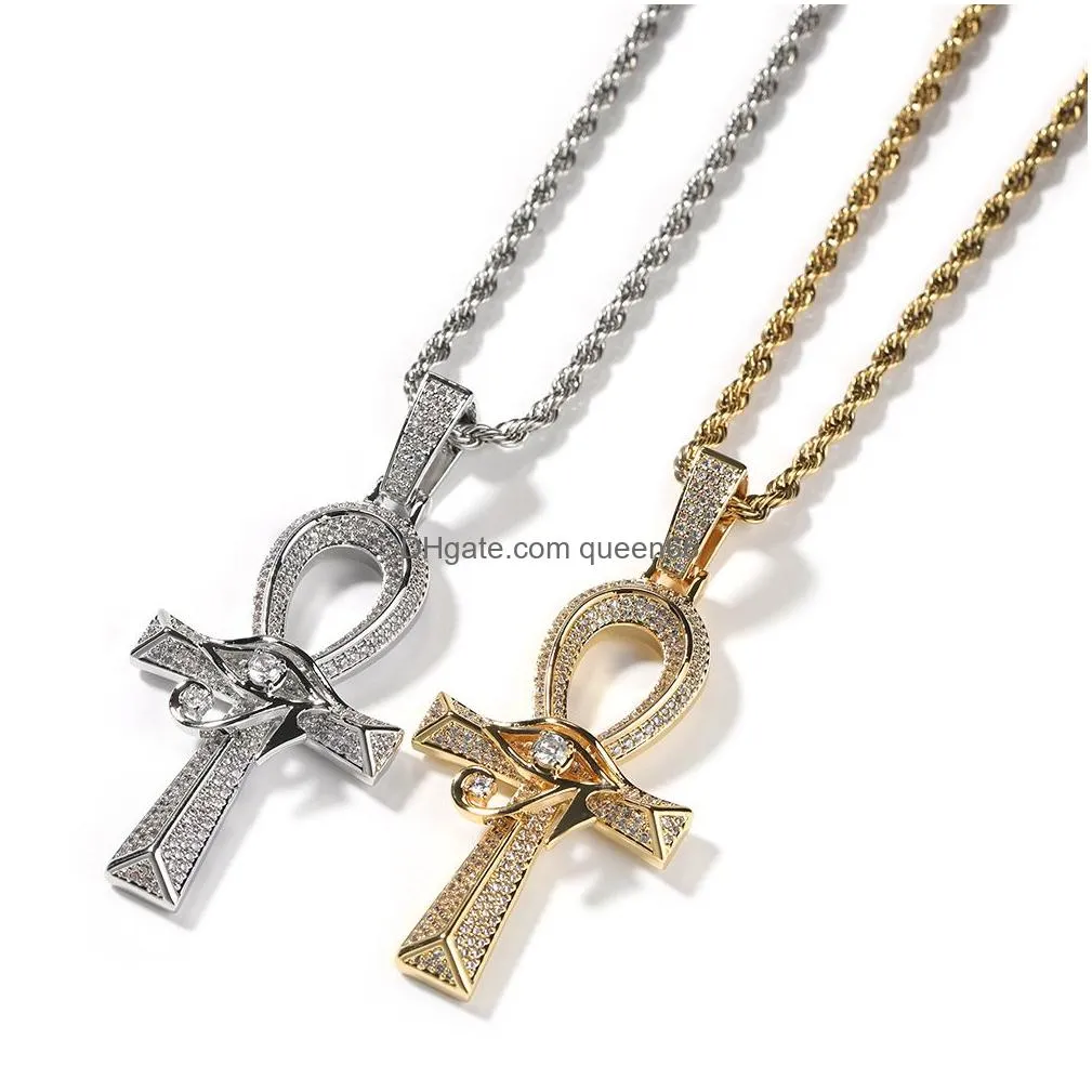 diamond cross pendant necklace platinum plated religious jewelry for men and women