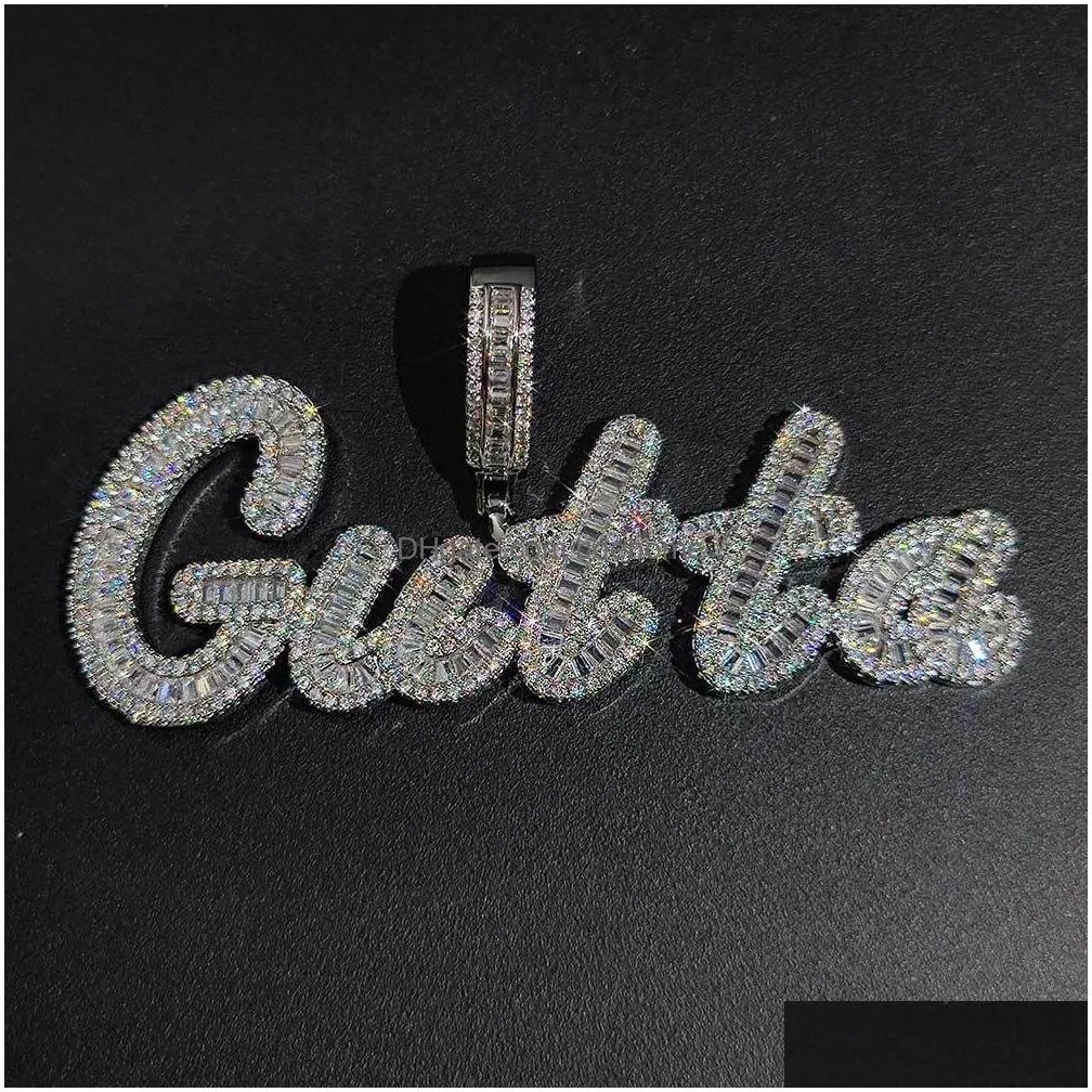 customizable hip hop name pendant necklace cubic zirconia encrusted 18k gold plated jewelry for personalized styling