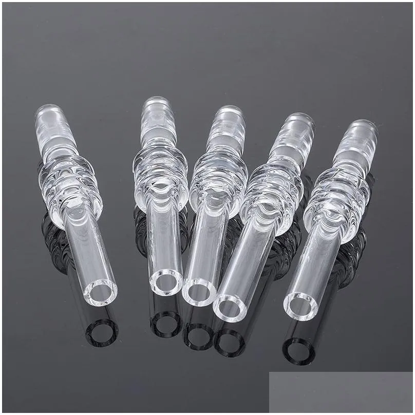 quartz tip quartz nail smoking accessories 10mm 14mm 18mm joint male for mini nectar collector kits straw tube tips gqb19